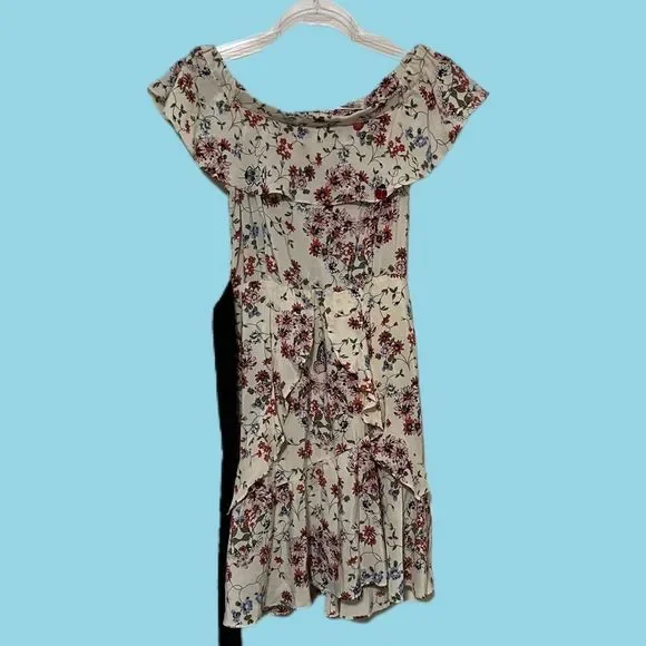 Maje | Modern Cottagecore | Lined |Silk | Butterfly Ladybug Ruffled Floral Dress - Picture 4 of 13